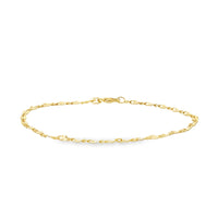 14K Yellow Gold 7" 2.5mm Fancy Link Bracelet (1.01g)