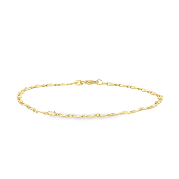 14K Yellow Gold 7" 2.5mm Fancy Link Bracelet (1.01g)