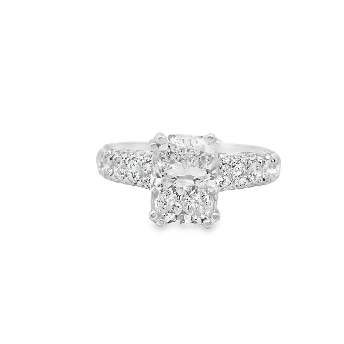 18kt White Gold Pave Natural Diamonds Semi-Mount Ring (0.5ct)