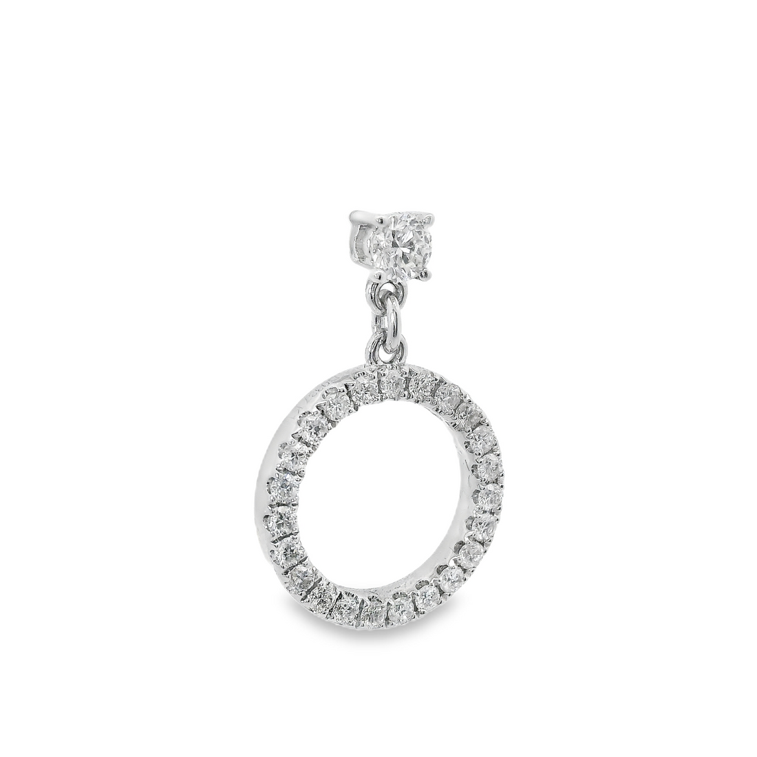18kt White Gold Natural Diamonds Circle Drop Earrings (0.67ct)