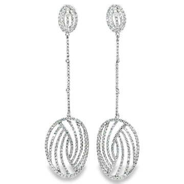 18kt White Gold Natural Diamonds Drop Earrings (2.59ct)