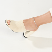 Sterling Silver Round Link Hanging Circle 10" Anklet