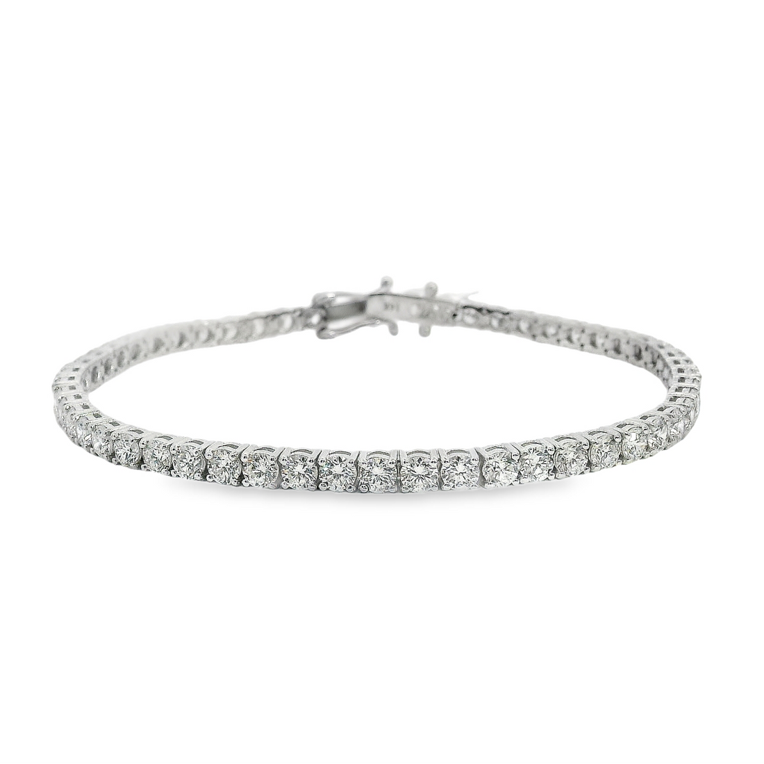 14kt White Gold 7" Lab-Grown Round Diamond Tennis Bracelet (6.58ct)