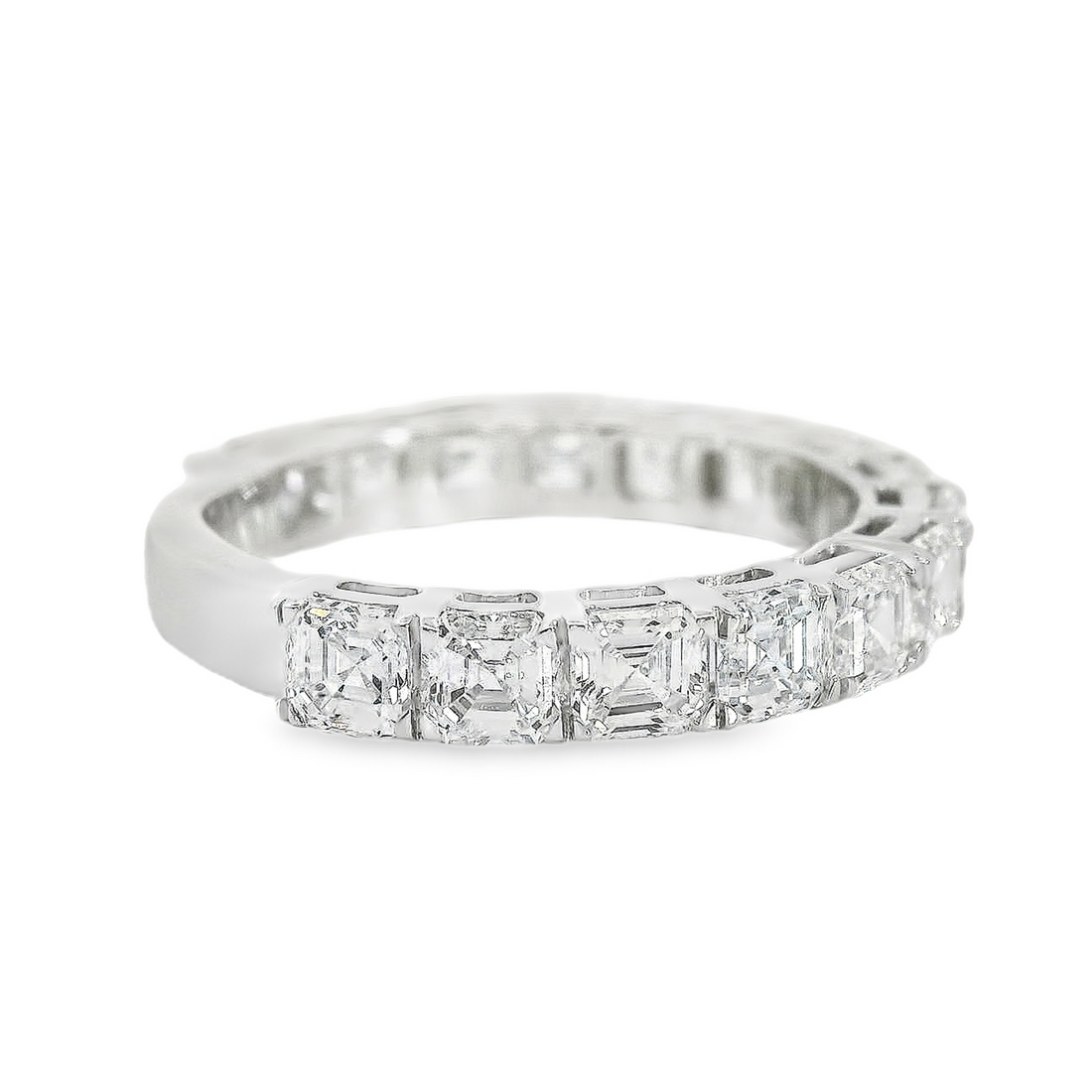 14kt White Gold Lab-Grown Asscher Diamond Wedding Band (3.00ct)