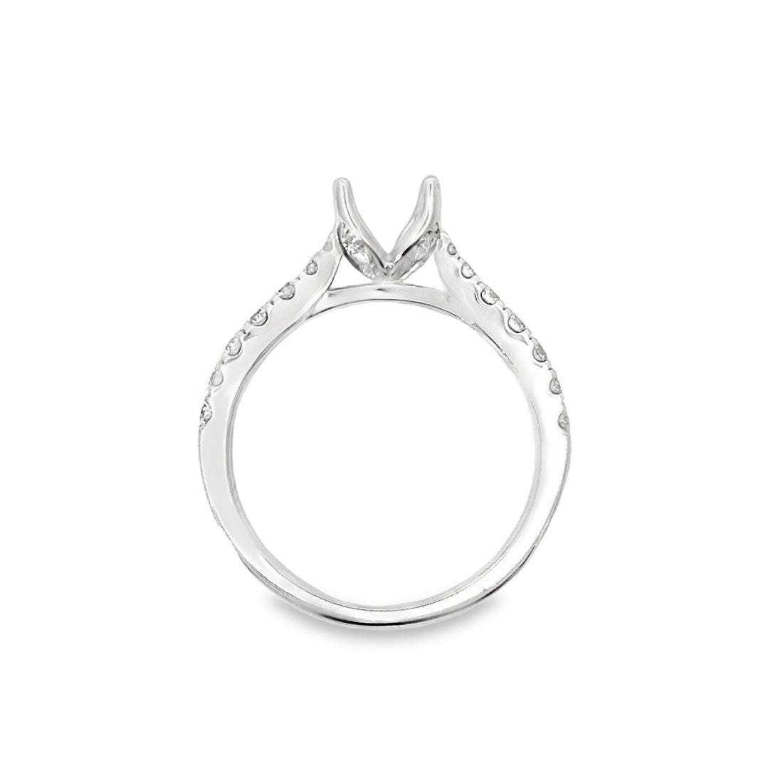 18kt White Gold Natural Round Diamond Semi-Mount Ring (.47ct)