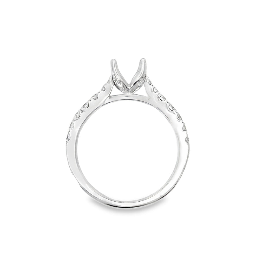 18kt White Gold Natural Round Diamond Semi-Mount Ring (.47ct)