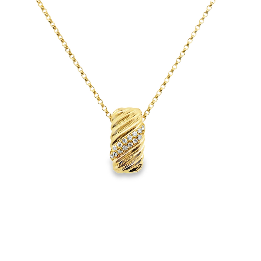 18kt Yellow Gold Natural Round Diamond Pendant (.07ct)