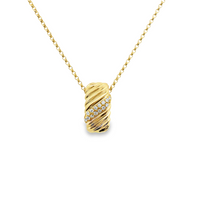 18kt Yellow Gold Natural Round Diamond Pendant (.07ct)