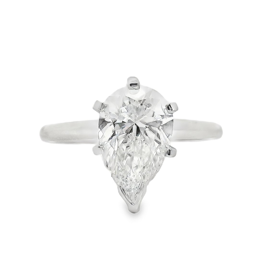14kt White Gold Lab-Grown Pear Diamond Engagement Ring (2.02ct)