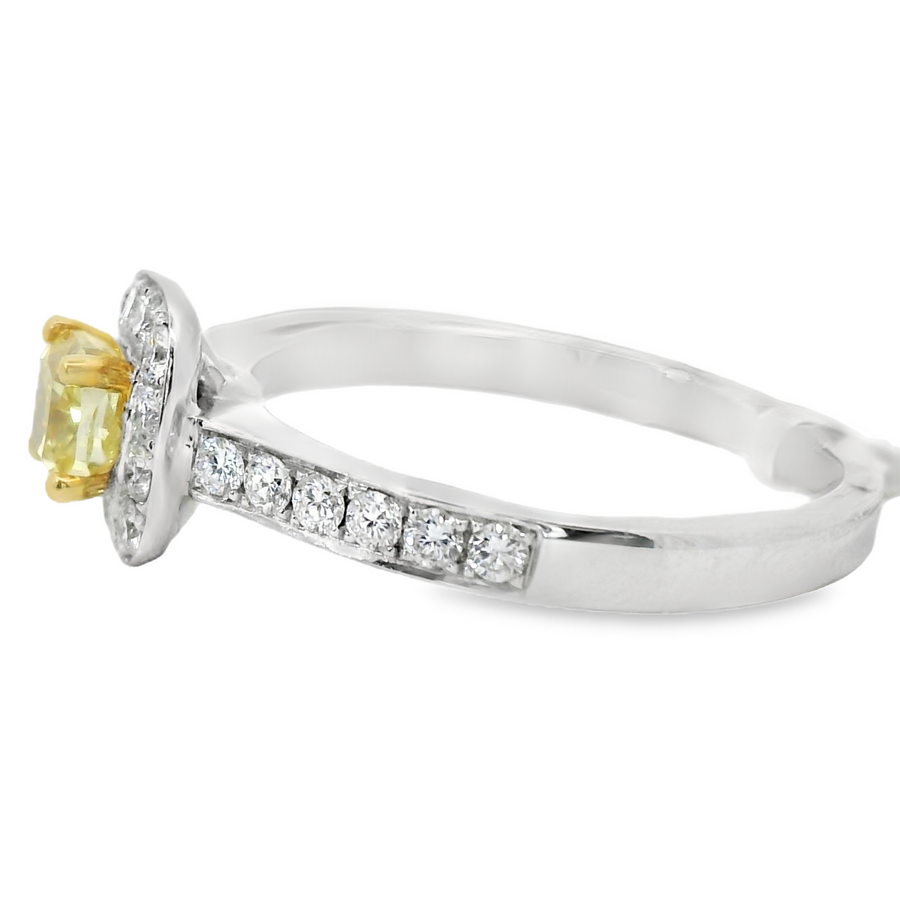 18kt White Gold Natural Cushion Diamond Engagement Ring (0.89ct)