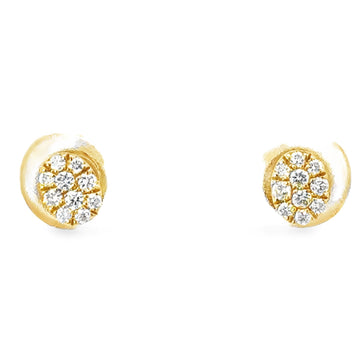 18kt Yellow Gold Natural Diamonds Cluster Earrings (0.19ct)