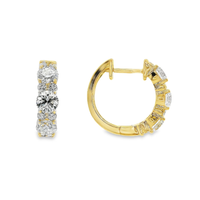 14kt Yellow Gold Lab-Grown Round Diamond Small Hoop Earrings (1.95ct)