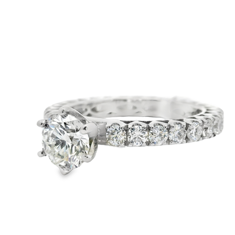 18kt White Gold Natural Round Brilliant Diamond Engagement Ring (1.59ct)