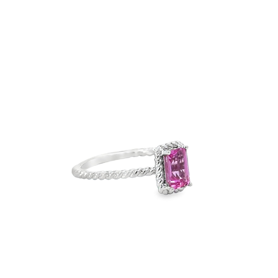 18K White Gold Natural Pink Sapphire Ring (.74ct)