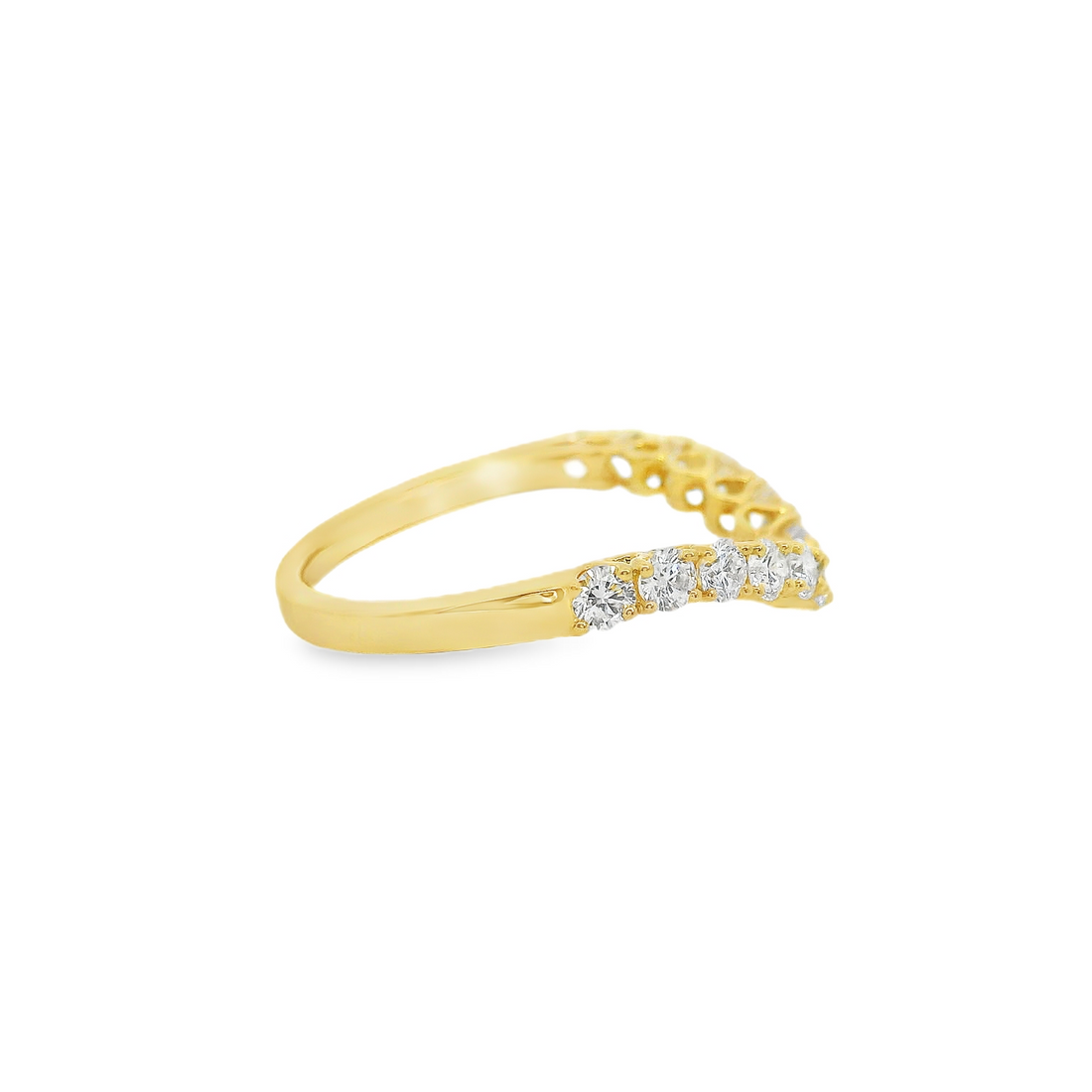 18kt Yellow Gold Natural Round Diamond Wedding Ring (.62ct)