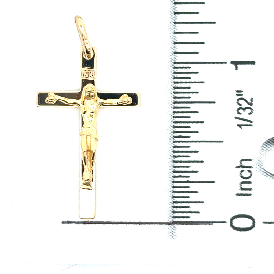 18kt Yellow Gold 33mm Italian Made Crucifix Pendant (2.17g)