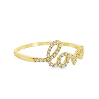 18kt Yellow Gold and Natural Round Diamond "love" Ring (0.11ct)