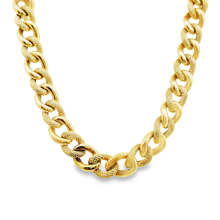 14kt Yellow Gold Italian Made 7.0mm Fancy Link Estate Bracelet (10.92g)