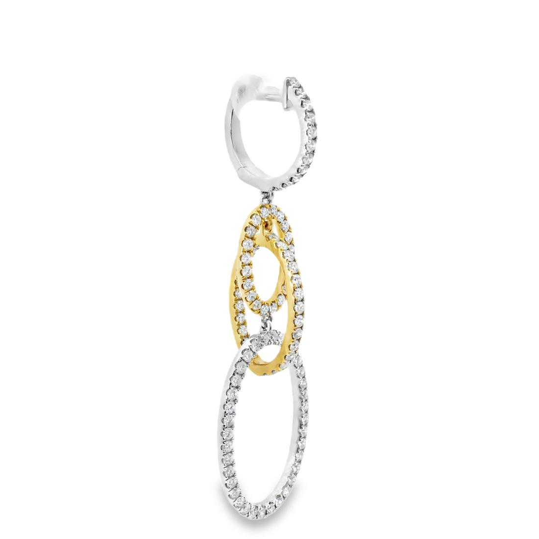 18kt Tu-Tone Gold Natural Diamonds Drop Earrings (1.73ct)