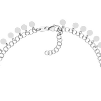 Sterling Silver Round Link Hanging Circle 10" Anklet
