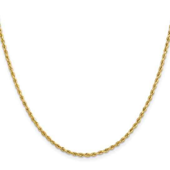 14kt Yellow Gold 20" 2.5mm Diamond Cut Rope Chain (9.5g)