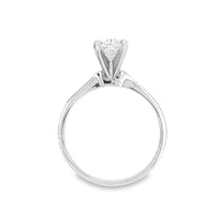 14K White Gold Natural Cushion Cut Diamond Solitair Engagement Ring (1.03ct)