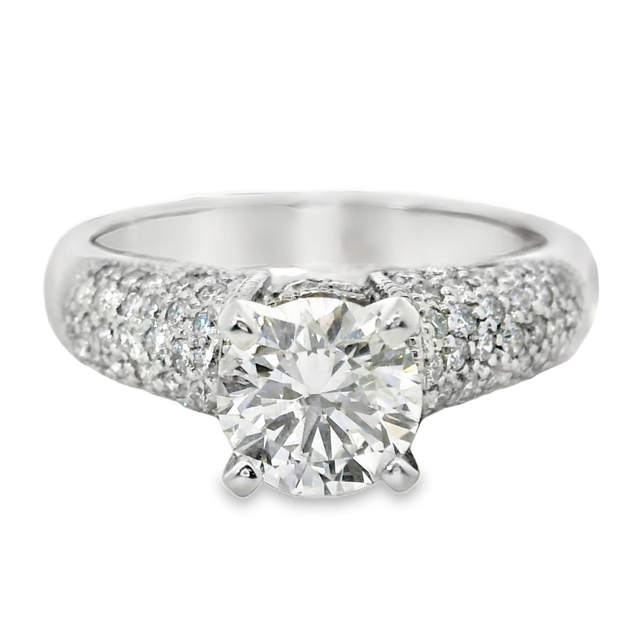 18kt White Gold Natural Round Brilliant Diamond Engagement Ring (1.60ct)
