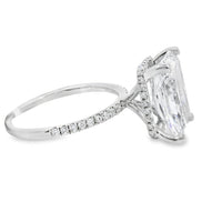 18kt White Gold Lab-Grown Radiant (4.95ct) and Natural Full Cut Diamonds (.31ct) Engagement Ring (5.26ct)