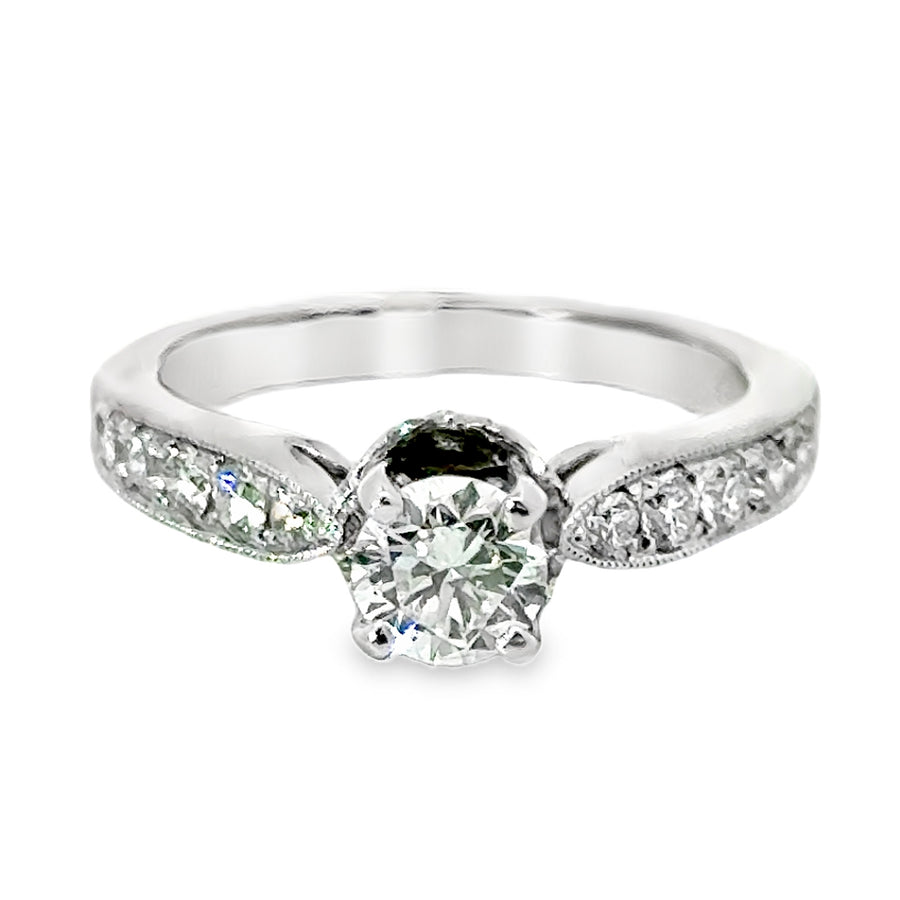 18kt White Gold Lab-Grown Round Diamond Engagement Ring (1.05ct)