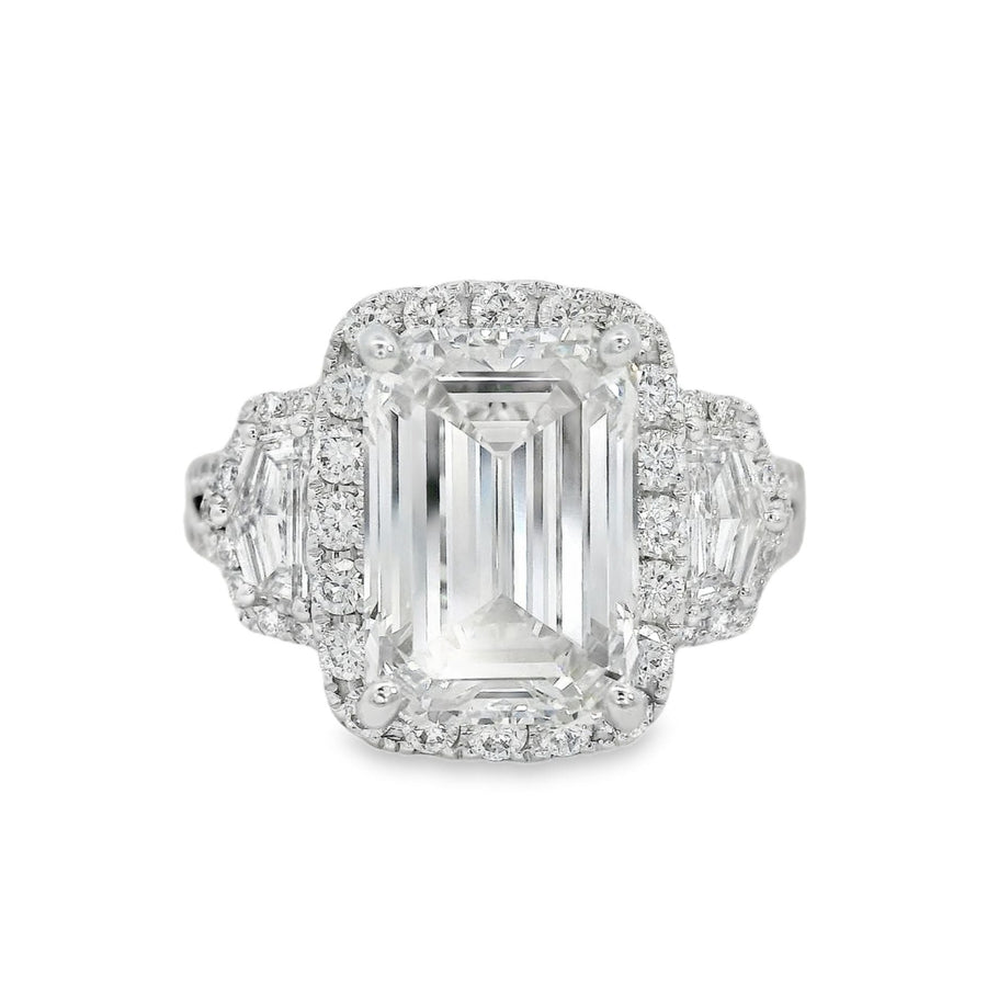 18kt White Gold Lab-Grown Emerald Diamond Engagement Ring (5.01ct)