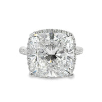 18kt White Gold Lab-Grown Cushion and Natural Diamonds Halo Engagement Ring (9.41ct)