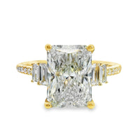18kt Yellow Gold Lab-Grown Radiant Diamond and Natural Diamonds Engagement Ring (3.34ct)
