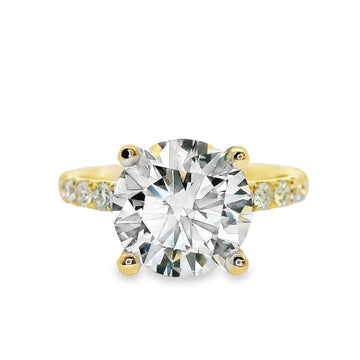 18kt Two-Tone Lab-Grown Round Diamond and Natural Round Diamonds Engagement Ring (3.75ct)