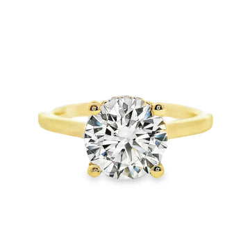 18kt Yellow Gold Lab-Grown Round Diamond and Natural Round Diamond Engagement Ring (2.15ct)
