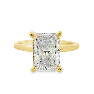 18kt Yellow Gold Lab-Grown Radiant Diamond and Natural Round Diamond Engagement Ring (2.78ct)