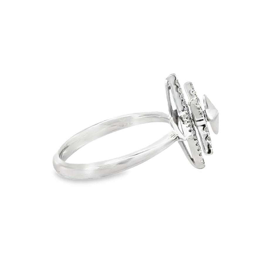 18kt White Gold Natural Diamond Free Form Ring (0.21ct)