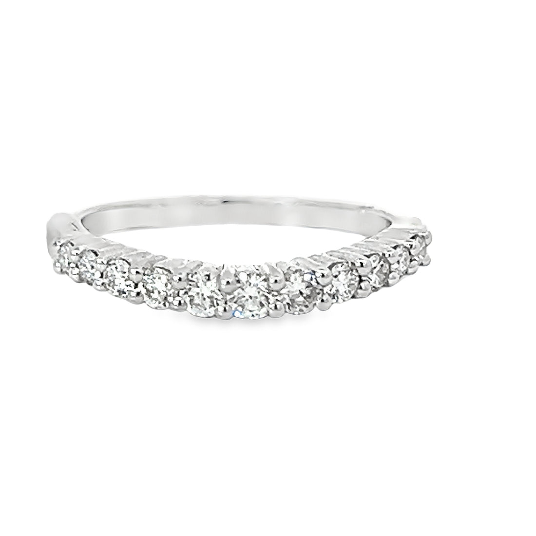 18kt White Gold Diamond Curved Ring (0.39ct)