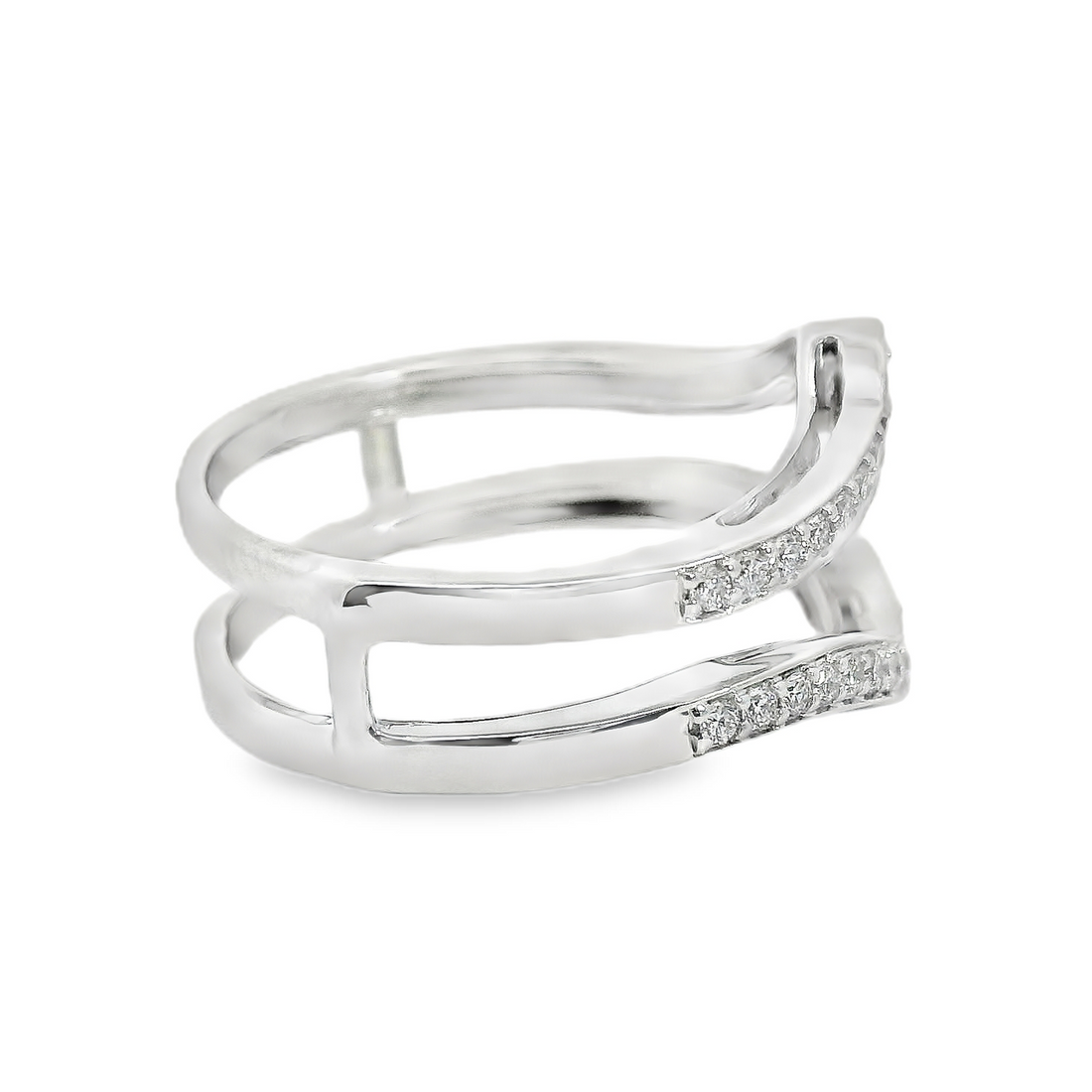 14kt White Gold Lab-Grown Round Diamond Ring Guard (.26ct)