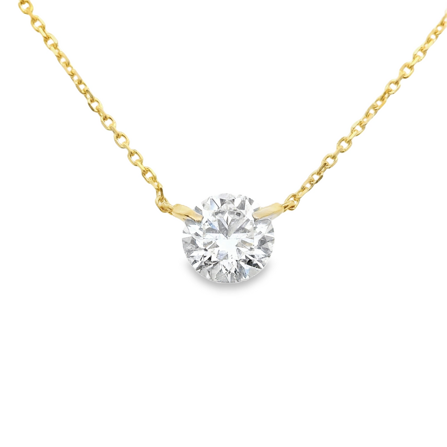 18kt Yellow Gold Natural Diamond Solitaire Pendant (0.7ct)