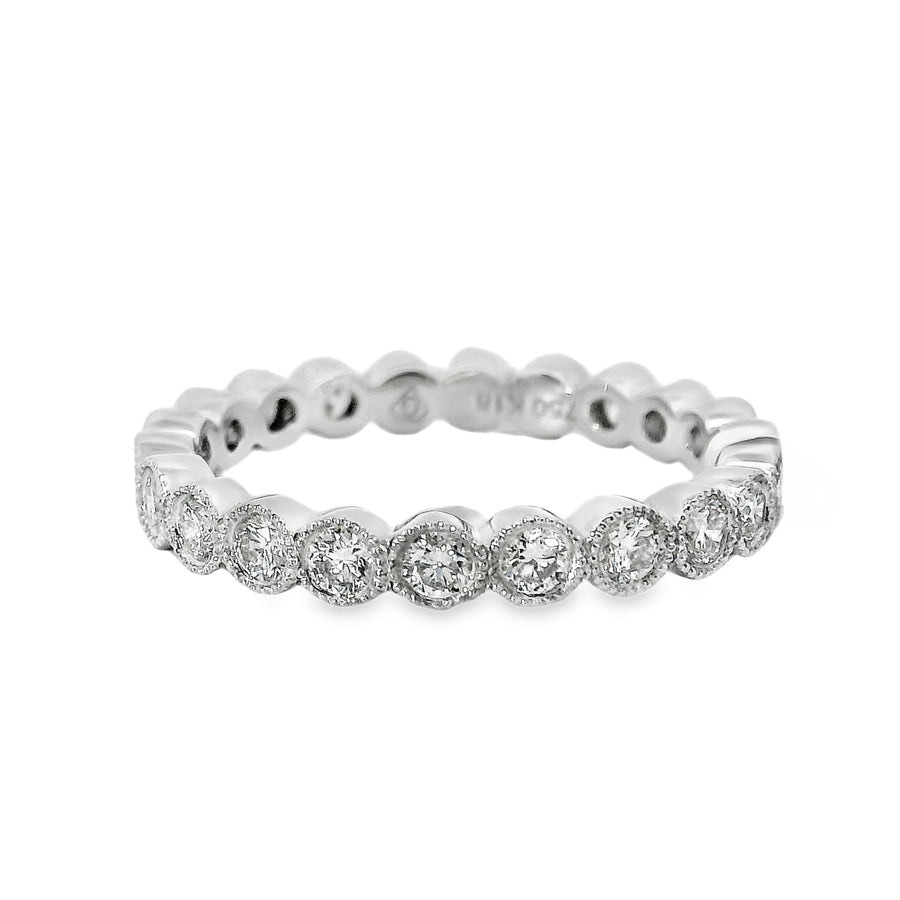 18kt White Gold Full Cut Diamond Eternity Ring (0.77ct)