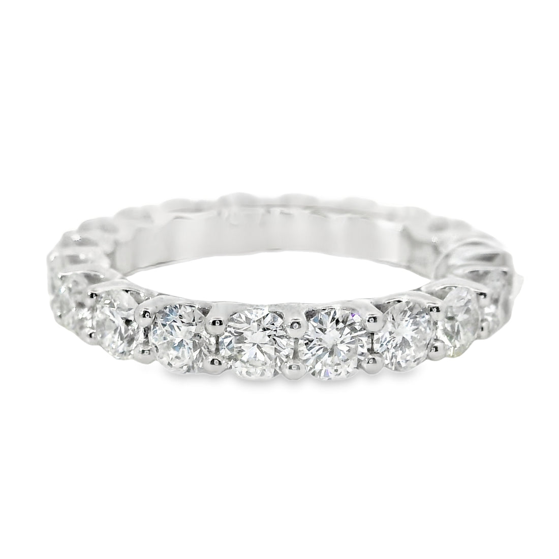 18K White Gold Round Brilliant Diamond Eternity Ring (2.99ct)