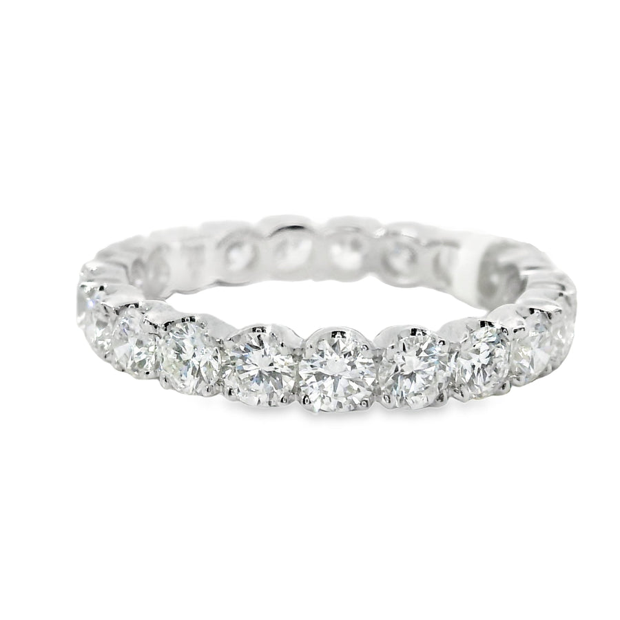 18K Ladies White Gold Diamond Wedding Band