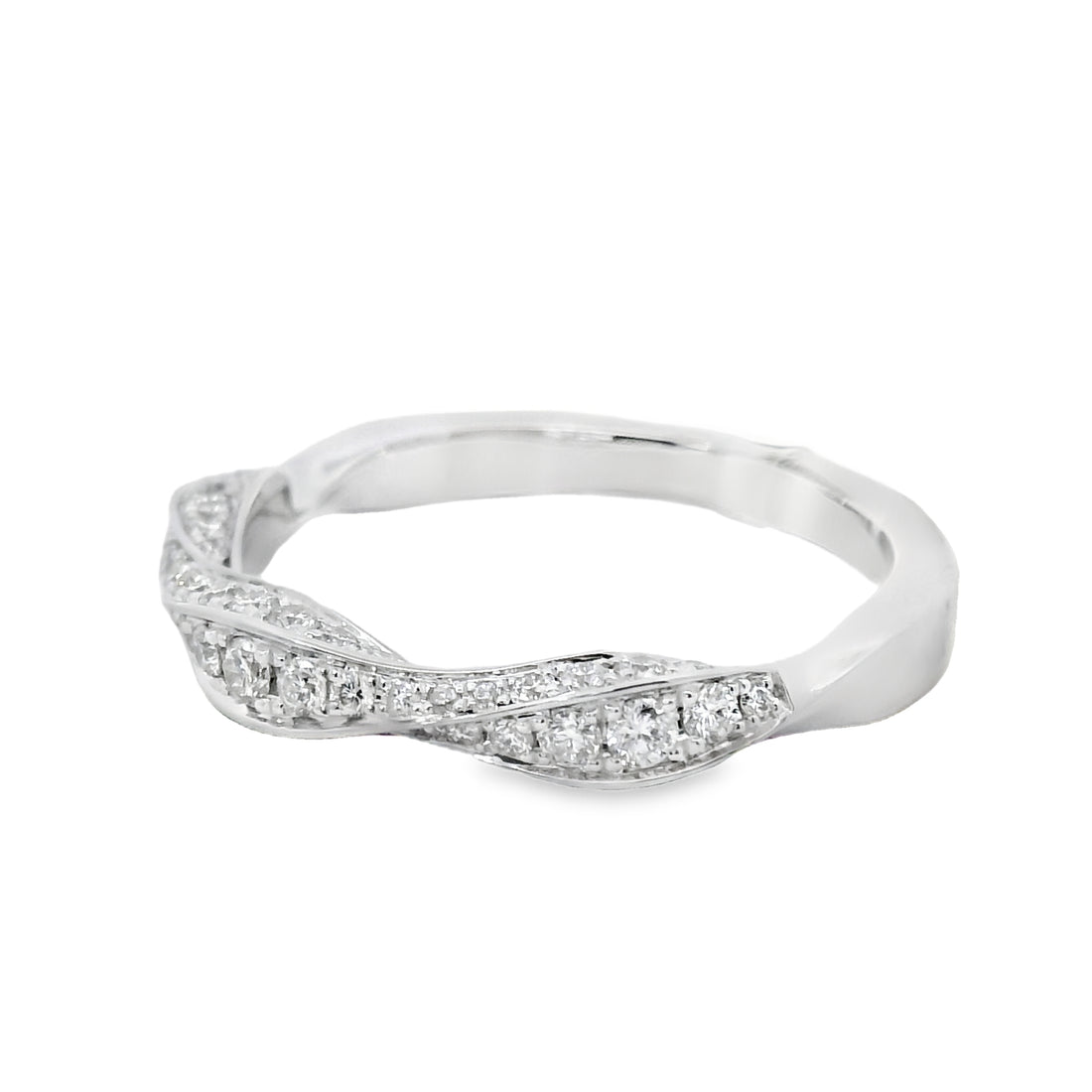 18kt White Gold Diamond Twisted Ring (0.4ct)