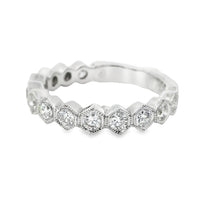 18K White Gold Round Diamond Wedding Ring (.78ct)