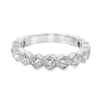 18K White Gold Round Diamond Wedding Ring (.78ct)