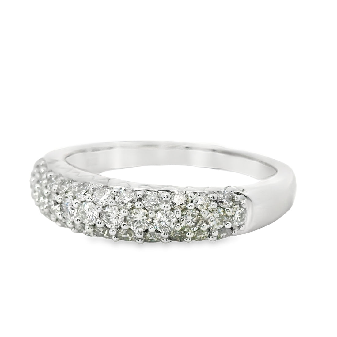 18kt White Gold Diamond Pave Wedding Ring (0.6ct)