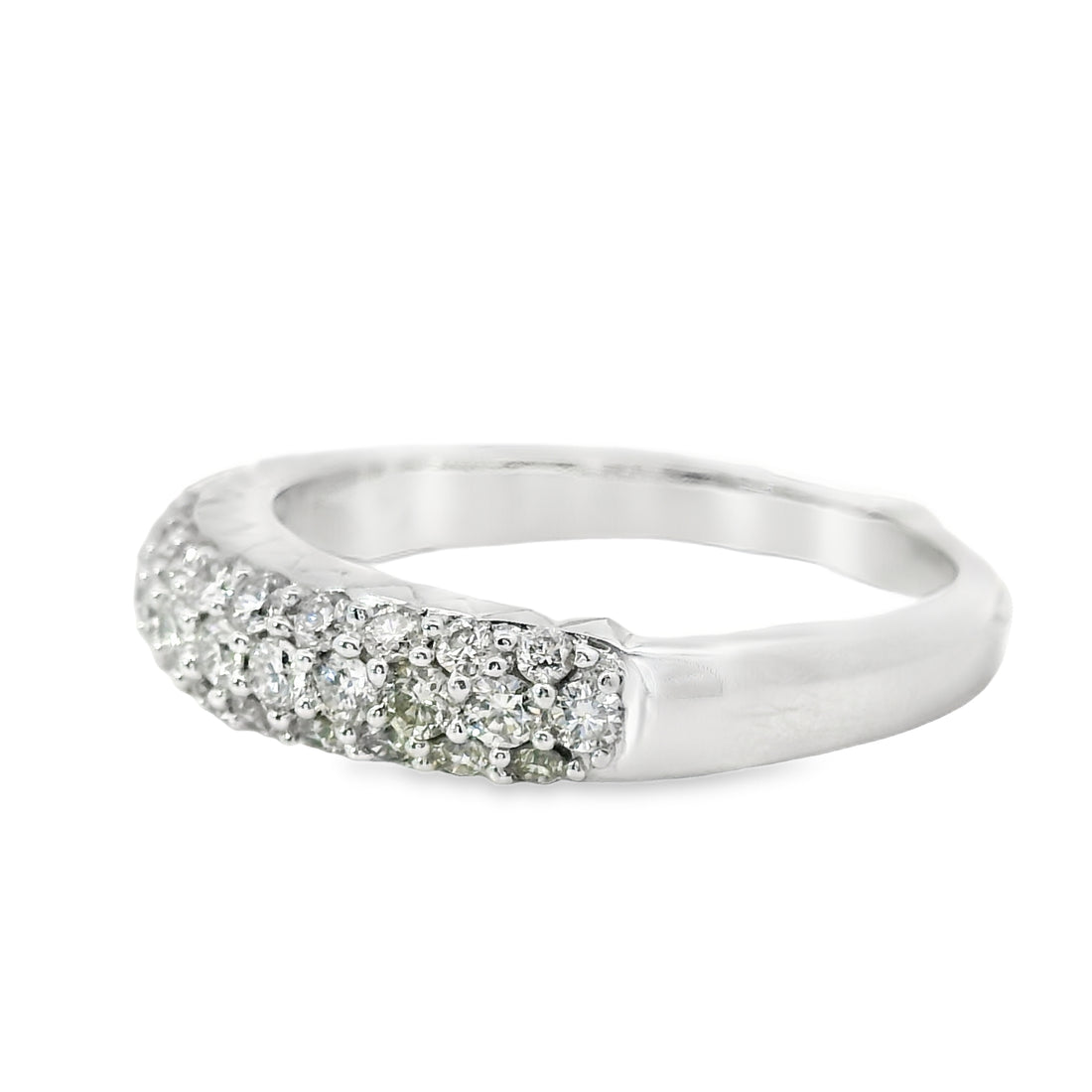 18kt White Gold Diamond Pave Wedding Ring (0.6ct)