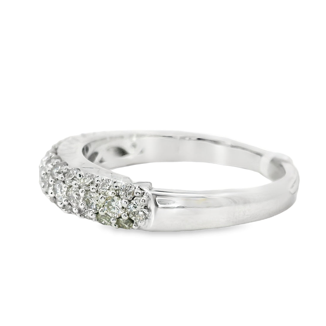 18kt White Gold Diamond Pave Wedding Ring (0.6ct)