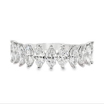18kt White Gold Marquise Diamond Half Anniversary Ring (1.8ct)