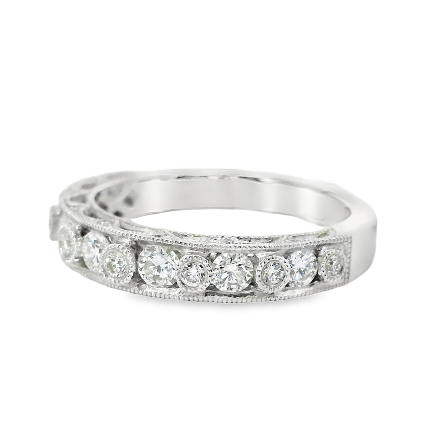 18kt White Gold Diamond Bezel Ring (0.58ct)